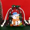 Novo Natal xadrez saco de algodão janela cordão espartilho saco de doces de Natal Natal xadrez de algodão espartilho bolso