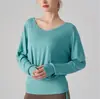 Cubierta de manga larga para yoga, cruzada, cuello en V, cordón doble, manga murciélago, hombros caídos, holgada, casual, adelgazante, deportiva, protectora del sol para mujer