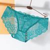 Ropa interior sexy para damas niñas encaje transparente cintura baja hueco bragas tentación caliente entrepierna de algodón rojo