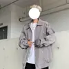 Tide nacional retro gris de alta calidad con remaches y textura plisada solapa chaqueta diseño unisex sentido nicho suelto abrigo moderno
