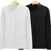 280g Veludo Alemão Outono/Inverno Veludo Escovado Dupla Face Gola Alta Manga Longa Camada Base Masculina Quente Roupas de Outono Camiseta