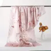 Lenço Estampado de Seda 12mm para Mulheres Primavera Verão Lenço Quadrado de Seda de Amora Estilo Chinês Lenço Versátil Toque de Luxo Leve Lenço Longo