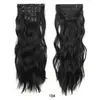 Peluca Europea y Americana Transfronteriza Set de 6 Piezas Clip-In Cabello Largo Rizado Onda de Agua Pieza de Repuesto para el Cabello para Mujeres Peluca Rizada Ondulada Pieza de Cabello