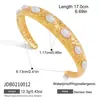 Pulsera Abierta Ancha Martillada de Acero Inoxidable y Oro de 18 Quilates Estilo Clásico con un Toque de Lujo Ligero y Gama Alta, Joyería Transfronteriza