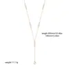 Acero Inoxidable Oro 18K Forma de Y Borla Collar Largo Cadena para Clavícula Perla Barroca Simple Francesa Joyería Transfronteriza Europea y Americana
