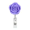 Abs Flor de Color Resina Flor de Rosa Artificial Hebilla de Fácil Extracción Retráctil Carrete para Insignia de Fácil Extracción Hebilla de Fácil Extracción
