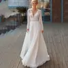 Vestido de Noiva Estilo Novo 2026 para Noivas, Elegante Branco Manga Longa Cetim Francês Renda Emagrecedor Simples com Cauda