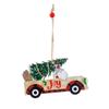 Nuevas Decoraciones Navideñas Adornos Colgantes para Árbol de Navidad Coche de Madera Pintado Colgante de Anciano sin Rostro Colgante de Madera Decorativo