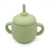 Taza de silicona infantil transfronteriza creativa a prueba de fugas con tubo de succión certificación completa grado alimenticio a prueba de caídas taza de aprendizaje para bebés