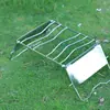 Parrilla de Barbacoa de Acero Inoxidable para Exteriores con Bolsa Mini Estufa Plegable Soporte Red de Horneado Tira Rayada Juego Estante para Ollas Soporte para Bandeja de Horneado