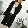 Suéter Feminino Moda Novo Estilo Tricô Torcido, Cardigã de Tricô Soltinho, Jaqueta de Bolso de Comprimento Médio, Confortável e Casual
