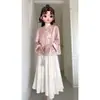 Estilo Étnico Nuevo Estilo Chino Traje de Mujer 2026 Nuevo Conjunto de Primavera Tendencia Nacional Retro Holgado Cuello en V Botones Diagonales Top