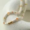 Ins Nicho UFO Colorida Corrente de Pescoço com Contas Coloridas Estilo Europeu e Americano Feminino Moda Hip-hop Colar Corrente de Pescoço com Contas de Concha