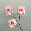 Flor de Rosa Artificial con 3 Cabezas, Rosa de Diamante sin Hojas, para Boda, Hotel, Decoración del Hogar, Paisajismo, Arreglos Florales, Venta al por Mayor, Transfronterizo