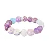Pulsera de Amatista Natural para Mujer, Pulsera Fresca y Dulce de Cristal Blanco y Flor de Loto, Joyería para Mejores Amigas