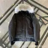 Gejia Nuevo 01 Chaqueta de Vuelo Corta Canadiense Parka para Pareja con Capucha y Cuello de Piel Chaqueta de Plumas Protección contra el Frío