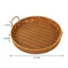 FONTE fabricante Rattan tecido cesta de armazenamento prato de frutas placa de frutas secas lanche bandeja de lanche Rattan prato tecido