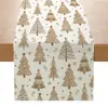 Nuevo camino de mesa navideño de Amazon, hecho a medida con estampados de Papá Noel y árbol de Navidad, mantel largo para decoración de mesa