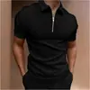 Camisa Polo para Hombre Color Sólido Manga Corta Cuello Solapa Camiseta Casual Ajustada Ropa para Hombre Europea y Americana