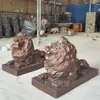 Escultura Cheng Jue Fibra de Vidrio Imitación Cobre León Hsbc Animal Banco Letrero de Puerta Personalizado Autorizado Tridimensional Estilo Antiguo Exterior