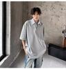 Design Único Camiseta Falsa Duas Peças para Homens, Marca Moderna Gola Lapela Costurada Manga Curta Polo Elegante de Alta Qualidade Solta Manga Média
