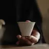 Taza de Degustación de Té con Esmalte Gris de Jingdezhen Taza de Té de Cerámica Hecha a Mano Taza de Maestro Set de Té Kung Fu Antiguo Taza de Fragancia Vintage