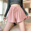 2025 Nuevo Estilo Coreano para Mujer Shorts de Cintura Alta Holgados Adelgazantes de Pierna Ancha Pantalones Casuales de Color Sólido Verano Trendy Transfronterizo
