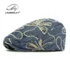 Boina de Lentejuelas Estilo Coreano para Mujer, Gorra Retro Británica Adelantada, Gorra de Mezclilla con Costuras Únicas, Gorra de Béisbol Floral, Moderna