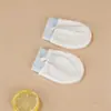 Guantes de Seda de Hielo para Bebé Recién Nacido Anti-Rayones en la Cara Verano Libro Transpirable Set para Bebé Recién Nacido Guantes Protectores Anti-Mordeduras