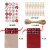 Conjunto de Sacolas de Presente de Linho para o Natal Calendário Contagem Regressiva Bolsa Pendurada Conjunto de Bolsos com Cordão de Linho para o Natal Atacado