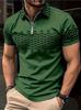 Venta Caliente Transfronteriza Nuevo Verano Impresión Gradiente 3D Talla Grande Casual para Hombre Holgado Talla Europea Cremallera Polo Manga Corta