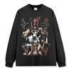 Camiseta de Manga Corta Estampada de Hip-Hop Transfronterizo Hm King Von, Lavada y Desgastada, Algodón Puro de Peso Pesado, Cuello Redondo, Hombro Caído