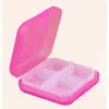 Pastillero Especial Transfronterizo de Cuatro Compartimentos con Tapa de Plástico Escarchado Cuadrado Portátil para Equipaje de Mano Caja de Almacenamiento de Pastillas
