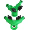 Divisor de Agua para Jardín de Doble Salida con Válvula en Y, Divisor de Grifo Exterior de 2 Vías con Cierre Independiente, Conector Rápido de 3/4" y 1/2", Conector de Manguera sin Fugas para Riego en Jardín, Exterior