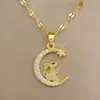[Acero de Titanio] Collar de Lujo Transfronterizo para Banquete Boda Conejo Lunar para Mujer Celebridad de Internet Combinable Cadena Clavicular Cadena de Acero de Titanio