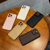 Funda para Teléfono de Color Sólido con Textura de Cuero para Pan Adecuada para iPhone 17 Pro Max Apple 16/15/14 Anticaídas Venta al por Mayor 13