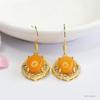 Aretes de Ámbar Natural de Guan Yu Ganchos para Orejas de Cera de Abeja Vieja Joyería de Estilo Chino Nuevo Transmisión en Vivo Venta al por Mayor Dropshipping S4102505