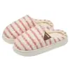 Pantuflas de Algodón a Rayas Lidani para Mujer Otoño/Invierno Calientes para el Hogar Media Cubierta Pantuflas de Algodón Pantuflas de Interior para Hombre Venta al por Mayor