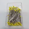 Caixa de Agulhas de Vidro Colorido Cor Mista Agulha Perolada Agulha de Posicionamento para Corte Vertical de Roupas Pino Fixo Agulha com Conta de Vidro de Cor Única