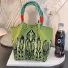 Bolsa de Mão Tricotada Estilo Novo Japonês e Coreano Portátil Trabalho Passeio Grande Capacidade Tote Pequena Bolsa Quadrada