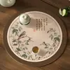 Novo Jogo Americano Estilo Chinês, À Prova d'Água e de Óleo, Porta-Copo Redondo para Chá Sem Lavagem, Novo Modelo 2026, Luxo Leve, Sensação de Alta Qualidade, Base Resistente ao Calor