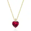 Collar de corazón de plata esterlina s925 para mujer, colgante de doce piedras de nacimiento de Amazon, cadena de clavícula, comercio transfronterizo entre Europa y Estados Unidos