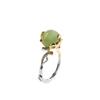 Joyería de moda de plata de ley s925, anillo de apertura Hotan Sapa para mujer, anillo de comida, anillo de jade circular.