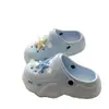 Populares zuecos EVA de estilo coreano, creativos, con suela gruesa para mujer, de verano, para la playa, cómodos y ligeros, zapatillas cerradas de color azul con diseño de estrella de mar