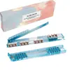 Amazon Mahjong Régua de Empurrar Conjunto de Caixa de Presente de Quatro Suportes de Mahjong Portáteis Antiderrapantes com Régua de Empurrar Suportes de Mahjong Transparentes