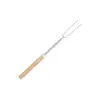 Horquilla Telescópica de Acero Inoxidable para Barbacoa al Aire Libre, Horquilla para Hot Dog, Brocheta de Barbacoa con Mango de Madera, Juego de Horquillas Telescópicas en Forma de U para Barbacoa
