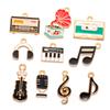 Faça você mesmo acessórios de joalheria com gota de óleo piano instrumento musical nota pingente brincos pulseira bolsa chaveiro pingente W347