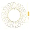 Suporte para Cartões de Saudação em Ferro Forjado para o Natal, Decoração de Guirlanda Redonda Dourada, Suporte de Mesa para Exibição de Cartões de Mensagem Festivos 33cm