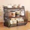 Estante de almacenamiento de escritorio, organizador de bolsitas de té para sala de estar, estante multicapa para aperitivos de mesa, estante de mesa de cocina, portavasos de agua