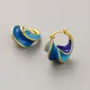 Pendientes de Aguja de Plata S925 con Nuevo Esmalte para Mujer Nicho Lujo Accesible Diseño Elegante Pendientes de Gama Alta Hebillas de Oreja al por Mayor